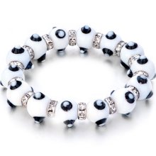 Pugster White Against Dots Beads Gift Bracelet Fit Pugster Charm