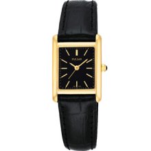 Pulsar Ladies Black Leather Band Watch
