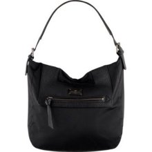Radley Marina Medium Hobo Shoulder Bag Black Nylon With Leather St