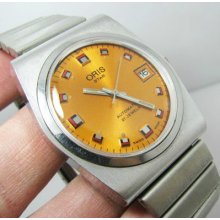 Rare Vintage Oris Star Yellow Dial Automatic Gents 2.