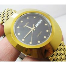 Rare Vintage Rado Diastar Quartz Gold Gents Mint 3.