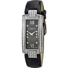 Raymond Weil Shine Diamond Grey Dial Stainless Steel Black Satin Ladies Watch 1500-ST2-00785