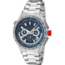 Red Line Watches Men's Travel Chronograph Blue Dial Stainless Steel St