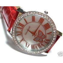 Red Strap Exquisite Womens Designer Crystal Watch Bus5 Red Strap Exquisite Womens Designer Crystal Watch Bus5