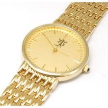 Reflex Gold Tone Bracelet Strap Quartz Gents Dress Watch Rb23g