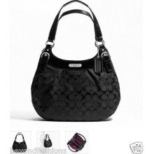 Release Coach Large Signature Sateen Black Soho Hobo/shoulder Bag $398