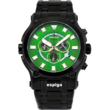 Renato Mens Black Ip Calibre Robusta Green Dial Super Easy To Read Dial