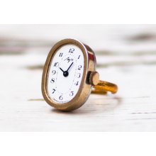 Ring watch finger ring Soviet Russian watch - golden color ring watch - Women watch Mechanical watch 