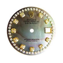 Rolex Datejust Midsize Aftermarket Diamond String Dial, Black MOP