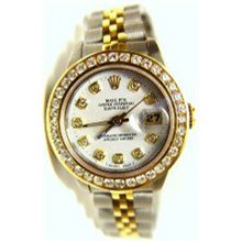 Rolex Ladies Datejust W/ White Diamond Dial and 1.5 KT Channel Set Diamond Bezel. circa 90's