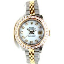 Rolex Like New Datejust W/ Original White Diamond Dial and Custom 1.5 Kt Channel Diamond Bezel -90s