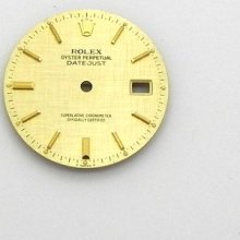 Rolex Men's Datejust Oyster Perpetual Champagne Linen Dial Gold Markers 16233