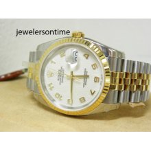 Rolex Ss/18k Men's 36mm Datejust 116233 Unique Dial $10k Msrp