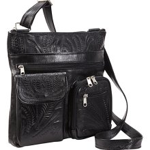 Ropin West Cross Over Bag Black - Ropin West Leather Handbags