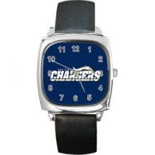 San Diego Chargers Unisex Silver-Tone Square Metal Watch 02