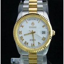 Sandoz Gold Silver Stainless Steel Automatic Men's Watch 8113x12-2
