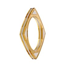 Sandy Hyun White and Gold Mirrored Lucite Bangle