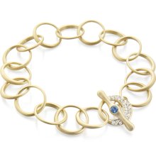 Sapphire and Diamond Pave Toggle Interlinks Bracelet