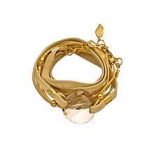 Sara Designs Creme Crystal Triple Wrap Bracelet