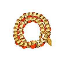 Sara Designs Neon Orange Box Chain Wrap Bracelet