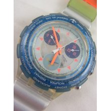 Sbk109 Swatch 1995 Happy Landing Aquachrono In Box