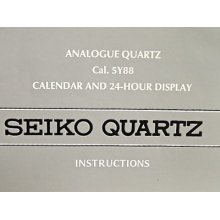 Seiko Instructions Booklet Analogue Quartz Cal. 5y88 Calendar And 24-hour Displa