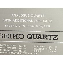 Seiko Instructions Booklet Analogue Quartz Cal. 7f22,7f24,7f26,7f38,7f39