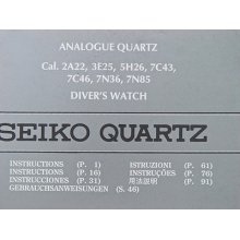 Seiko Instructions Booklet Analogue Quartz Cal. 2a22,3e25,5h26,7c43,7c46,7n36,7n