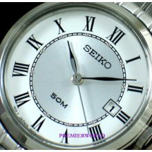 Seiko Ladies Date Roman Dial Steel 50m Watch Sxdc43