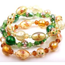 Set of 3 Lola Bracelets- Gold, Emerald and Olive