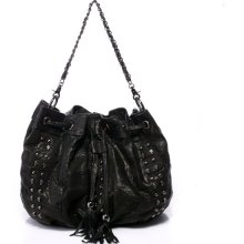 Sheepskin Genuine leather fashion LadiesSplice Bag,The skull decoration handbag.
