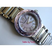 Signed Swarovski Octea Mini Lady Watch Stainless Steel Pink Mop Dial 999970