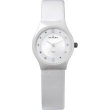 Skagen 233xsclw Ladies White Ceramic Watch Rrp Â£149