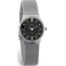 Skagen Ladies Black Dial Mesh Watch 233xsttm