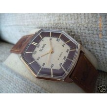 Slava Gold-plated / Hexagon - Beautiful Vintage Russian (ussr, Cccp) Wristwatch