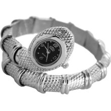 Snake Bangle Bracelet Round Quartz Unisex Men Boy Lady Girl Wrist Watch Crystal