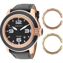 Sobe-Tech Black Dial Black Leather ...