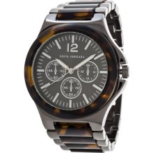 Sofia by Sofia Vergara Ladies Gun Gray Round Case Watch with Charcoal