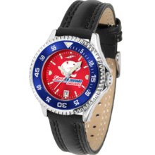 South Alabama Jaguars Competitor Ladies AnoChrome Watch with Leather Band and Colored Bezel