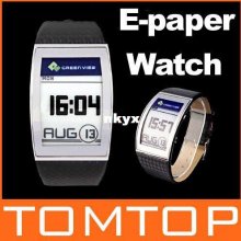 Sport Fashion Digital E-paper Wrist Watch Men Clock Real Leather Str