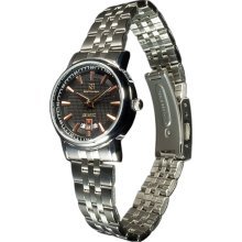 Steinhausen Ladies Metal Quartz With Date Black Dial Watch (silver)