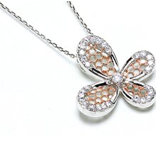 Sterling Silver Gold Vermeil Filigree Mesh CZ Butterfly Pendant Necklace