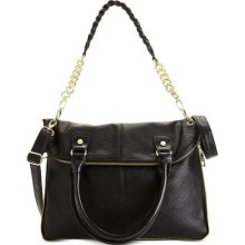 Steve Madden Bmaxxy Handbag -black With Gold Trim -new Arrival 2013 -