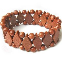 Stretchy Rhombus Energy Goldstone Slip Beaded Bracelet