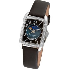 Stuhrling 163sw 11527 Carnegie Uptown Swiss Black Dial Leather W