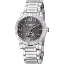 Stuhrling 315g2 Men's Regent Swiss Quartz Diamond Ss Grey Dial Watch