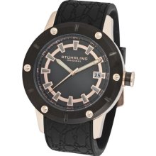 Stuhrling Original Torino Swiss Quartz Black Dial Poly Mens Watch 621 33461