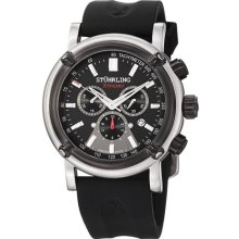 Stuhrling Xtreme 355 Men's Aevus Swiss Quartz Chrono Black/white Rubber Watch