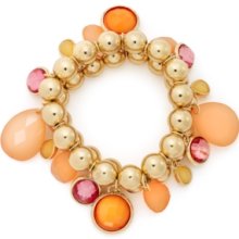 Styleco. Bracelet, Gold-Tone Orange Bead Two-Row Shaky Stretch Bracele Styleco. Bracelet, Gold-Tone Orange Bead Two-Row Shaky Stretch Bracele