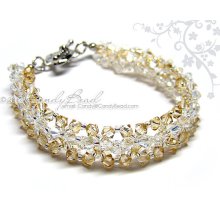 Swarovski Bracelet, Moonlight and Golden Shadow Bracelet by CandyBead